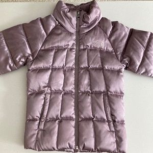 Metallic Mauve Color North Face Winter Puffer Coat